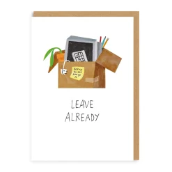 Ohh Deer Good Luck|Congratulations*Leave Already Goodbye Card |
