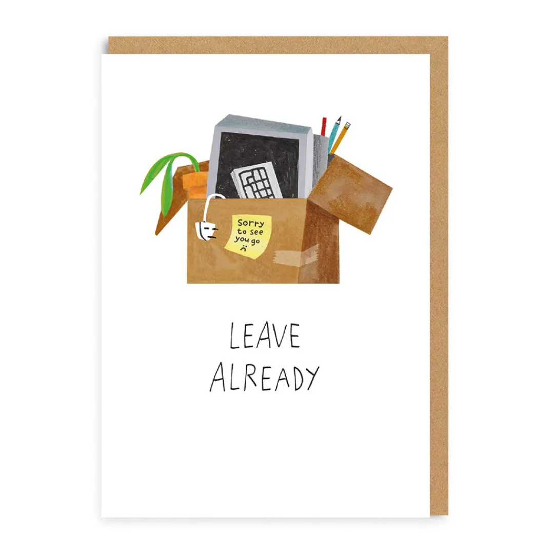 Ohh Deer Good Luck|Congratulations*Leave Already Goodbye Card |