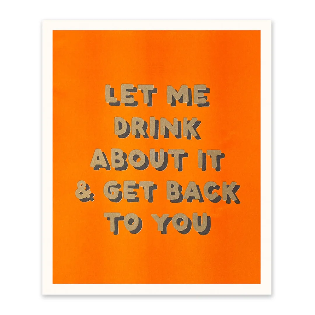 Ohh Deer Prints*Let Me Drink About It Riso Print (12x10)