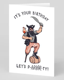 Huckleberry Letterpress Co. Birthday|Birthday Cards*Let's P-arrrr-ty Pirate Birthday Card | Ohh Deer