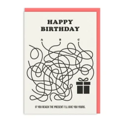 Ohh Deer Birthday Cards*Line Maze Birthday Card