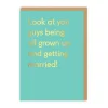 Twin Pines Congratulations|Wedding*Look At You Guys Greeting Card