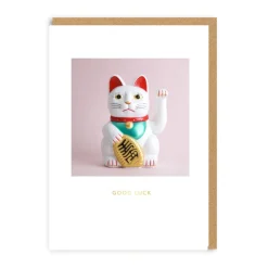 Say Cheese Good Luck*Lucky Cat Good Luck Card