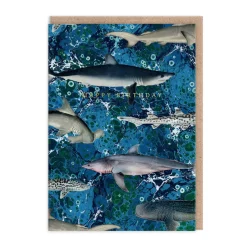 Kaleido Birthday Cards*Marble Sharks Birthday Card