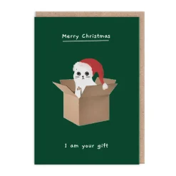 Ken The Cat Christmas Cards*Merry Christmas I Am Your Gift Christmas Card | Ohh Deer