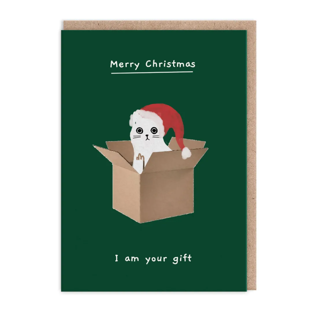 Ken The Cat Christmas Cards*Merry Christmas I Am Your Gift Christmas Card | Ohh Deer