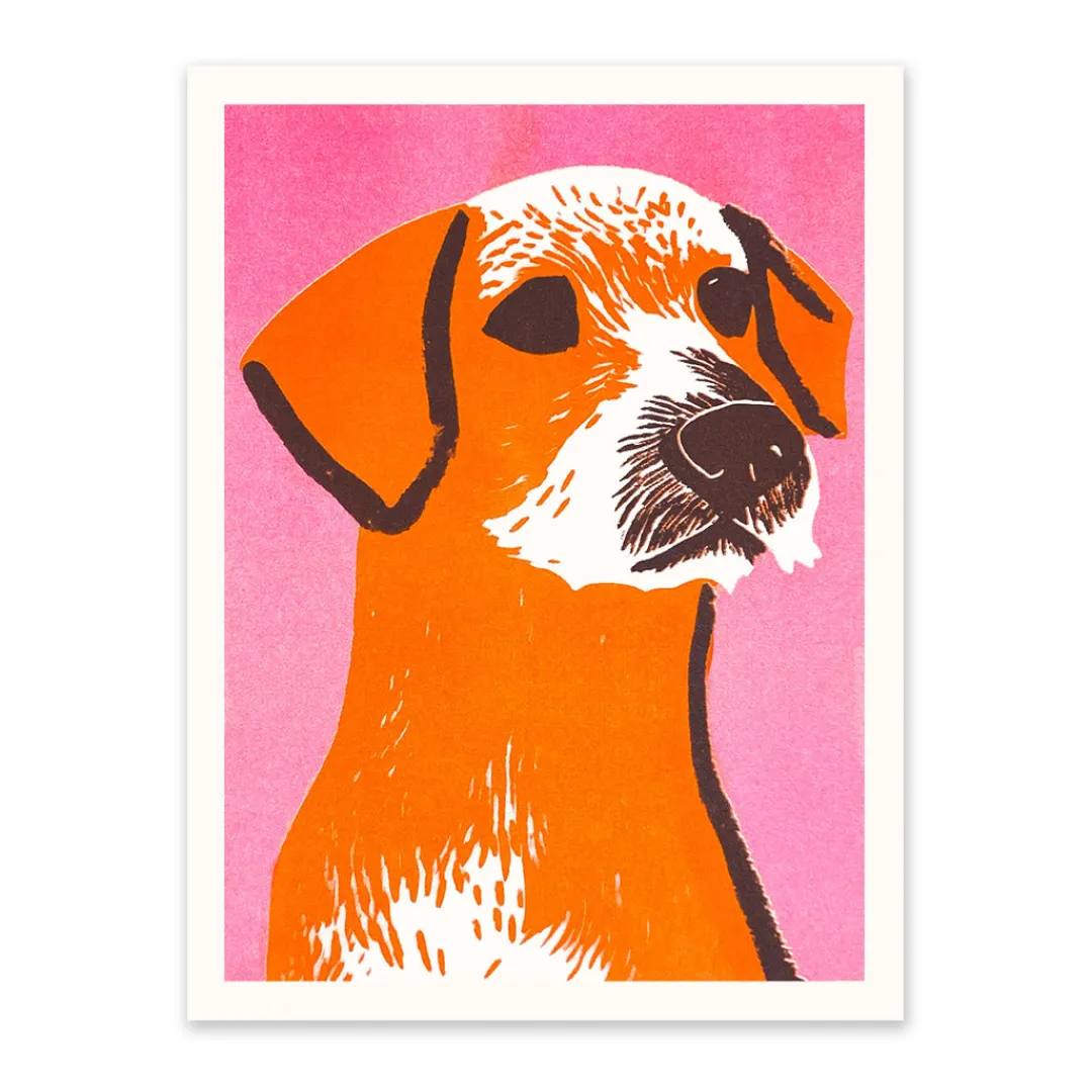 Ohh Deer Prints*Mid Century Border Terrier Riso Print (8x6)