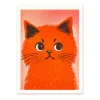 Ohh Deer Prints*Midcentury Kitty 1 Riso Print (8x6)