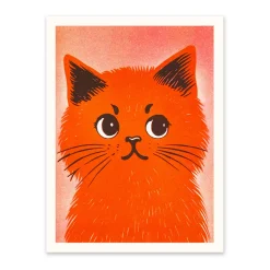 Ohh Deer Prints*Midcentury Kitty 1 Riso Print (8x6)