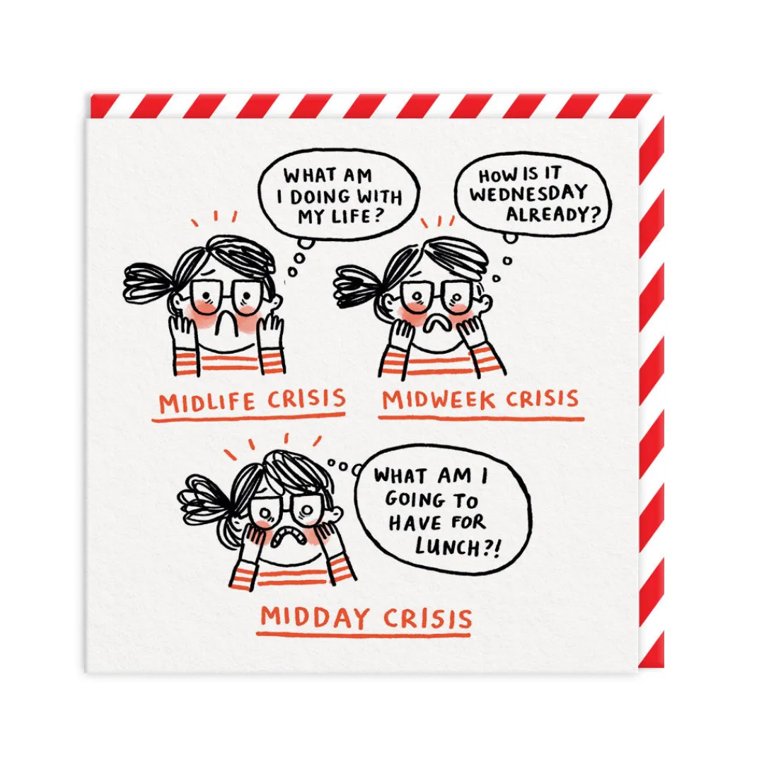 Gemma Correll Thinking Of You|Birthday Cards*Mid-Life, Week, Day Crisis Greeting Card | Ohh Deer