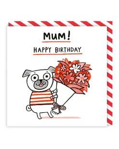 Gemma Correll Birthday Cards*Mum Happy Birthday Pug