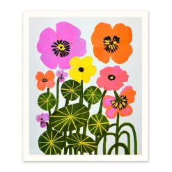 Ohh Deer Prints*Nasturtiums Riso Print (12x10)