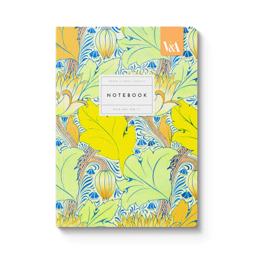 Vu0026A Premium Notebooks|Stationery Gifts*Neon Floral Arts & Crafts A5 Premium Paperback Notebook