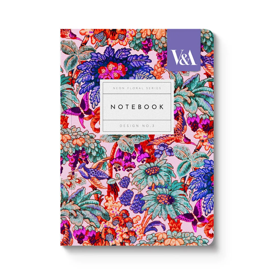 Vu0026A Notebooks Under £10|Stationery Gifts*Neon Floral Coral Jungle A6 Premium Paperback Notebook