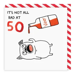 Gemma Correll Birthday Cards*Not Bad At 50 Birthday Card | | Ohh Deer