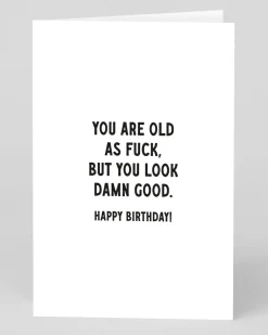 Huckleberry Letterpress Co. Birthday|Birthday Cards*Old as Fuck Birthday Card | Ohh Deer