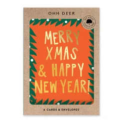Ohh Deer Christmas Cards*Pack of 9 Christmas Cards - Merry Xmas & Happy New Year
