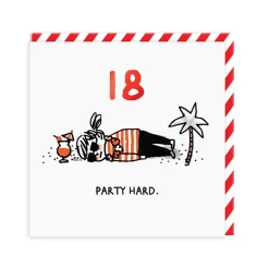Gemma Correll Birthday Cards*Party Hard 18th Birthday Card | Cards on Ohh Deer