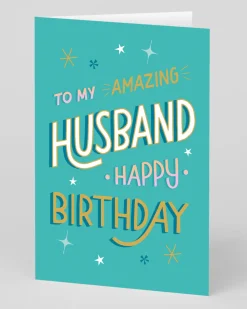 Ohh Deer Birthday|Birthday Cards*Personalised Amazing Husband - Letters Greeting Card |