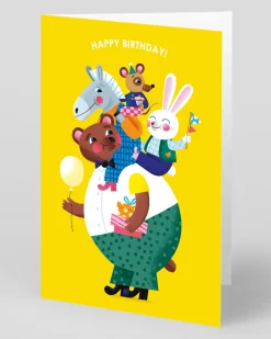 Ohh Deer Birthday|Birthday Cards*Personalised Animal Piggyback Birthday Card |