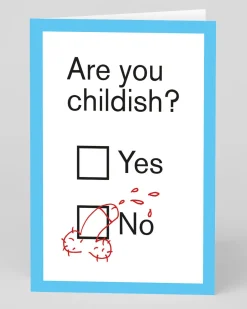 Kissmekwik Birthday|Anniversary*Personalised Are You Childish? Greeting Card | Ohh Deer