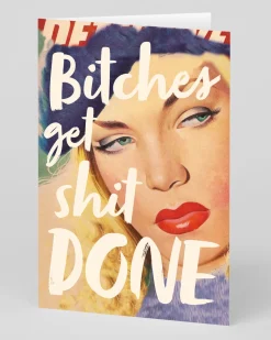 Offensive + Delightful Birthday|Birthday Cards*Personalised Bitches Get Shit Done! Greeting Card | Ohh Deer