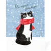 Ohh Deer Christmas|Christmas Cards*Personalised Black and White Cat Red Scarf Christmas Card |