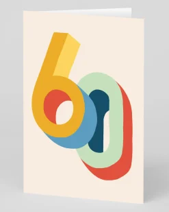 Raspberry Blossom Birthday|Birthday Cards*Personalised Bright Colourful Numbers 60th Birthday Card | Ohh Deer