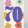 Raspberry Blossom Birthday|Birthday Cards*Personalised Colourful Bold Floral Numbers 70th Birthday Card | Ohh Deer
