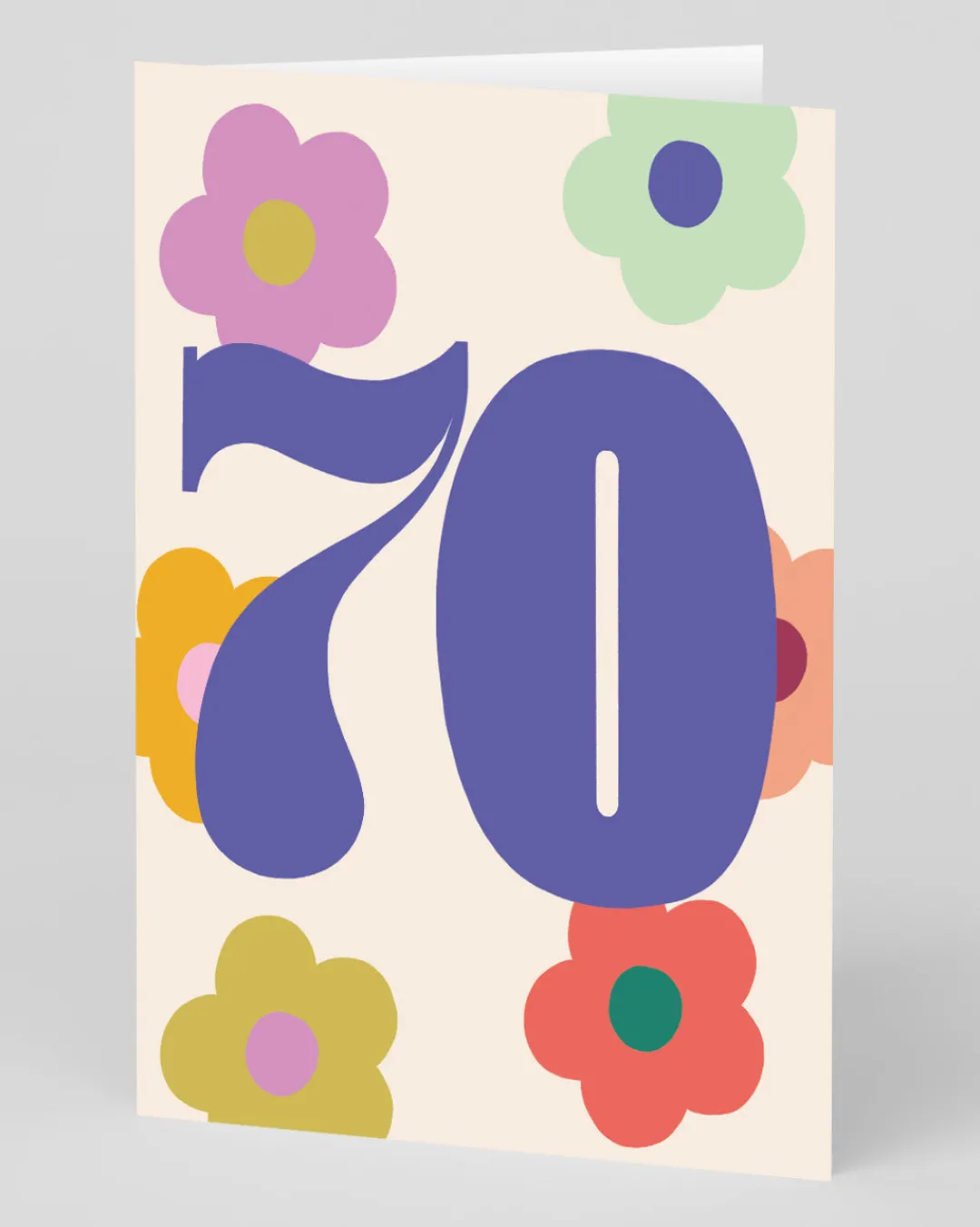 Raspberry Blossom Birthday|Birthday Cards*Personalised Colourful Bold Floral Numbers 70th Birthday Card | Ohh Deer