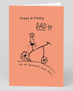 Ohh Deer Birthday|Birthday Cards*Personalised Dad It's All Downhill From Here Birthday Card |