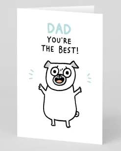 Gemma Correll Father's Day|Father's Day Cards*Personalised Dad You're The Best! Pug Father's Day Card | Ohh Deer