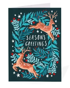 Ohh Deer Christmas|Christmas Cards*Personalised Deer Seasons Greetings Christmas Card |