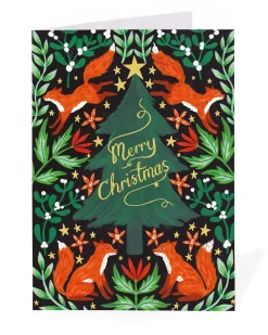 Ohh Deer Christmas|Christmas Cards*Personalised Fox Christmas Tree Christmas Card |