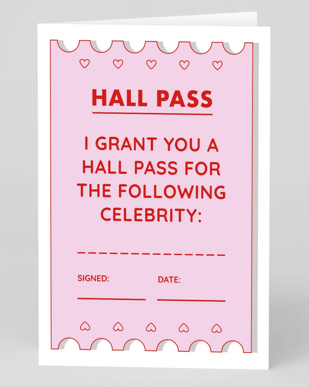 Ohh Deer Valentine's Day|Anniversary*Personalised Hall Pass Greeting Card |