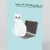Ken The Cat Birthday|Birthday Cards*Personalised Happy Bir9669.. laptop Birthday Card | Ohh Deer
