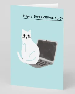Ken The Cat Birthday|Birthday Cards*Personalised Happy Bir9669.. laptop Birthday Card | Ohh Deer