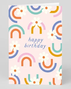 Elizabeth Olwen Birthday|Birthday Cards*Personalised Happy Birthday Floral Rainbow Greeting Card | Ohh Deer