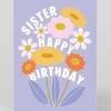 Elizabeth Olwen Birthday|Birthday Cards*Personalised Happy Birthday Flowers Sister Greeting Card | Ohh Deer