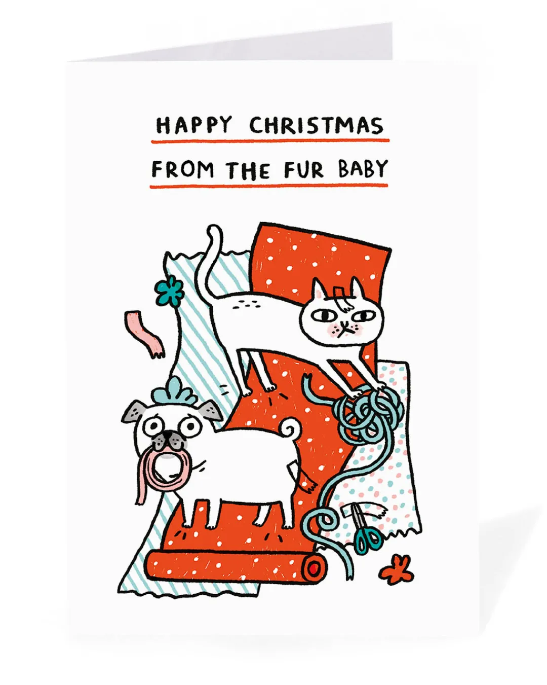Gemma Correll Christmas|Christmas Cards*Personalised Happy Christmas from the fur baby Christmas Card | Ohh Deer