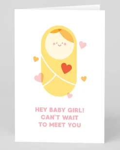 Stormy Knight Congratulations|New Arrival*Personalised Hey Baby Girl New Baby Card