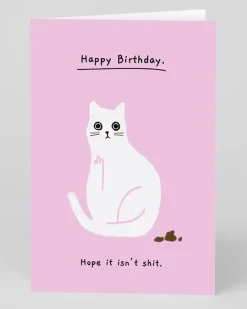 Ken The Cat Birthday|Birthday Cards*Personalised Hope it isn't shit Birthday Card | Ohh Deer
