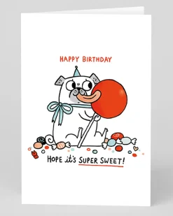 Gemma Correll Birthday|Birthday Cards*Personalised Hope It's Super Sweet Square Birthday Greeting Card | Ohh Deer