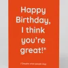 Barry Dunstall Birthday|Birthday Cards*Personalised I Think You're Great Birthday Card | Ohh Deer