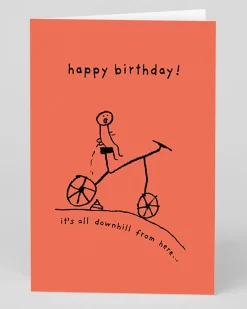 Ohh Deer Birthday|Birthday Cards*Personalised It's All Downhill From Here Birthday Card |