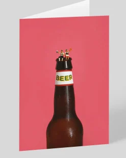 Say Cheese Father's Day|Birthday*Personalised Little Tiny People Beer Square Greeting Card | Ohh Deer
