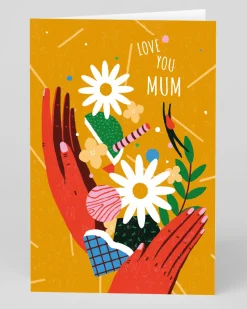 Yukai Du Mother's Day|Birthday*Personalised Love You Mum Flower Hands Greeting Card | Ohh Deer