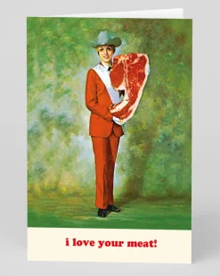 Offensive + Delightful Valentine's Day|Birthday*Personalised Love Your Meat Greeting Card | Ohh Deer