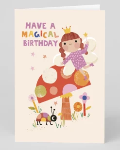 Raspberry Blossom Birthday|Birthday Cards*Personalised Magical Fairy Children's Birthday Card