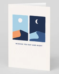 Miles Tewson Thinking Of You*Personalised Miss You Day and Night Greeting Card | Ohh Deer
